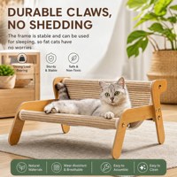 Poteau à gratter pour chat en sisal avec lit intégré, durable, anti-déchirure, imperméable, respirant et chaud pour chats d'intérieur