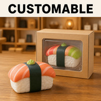 Jouet Squishy Sushi à Remontée Lente, Jouet Sensoriel Anti-Stress en Forme d'Aliment Réaliste, Idéal pour Fêtes et Décoration de Bureau
