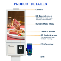 Kiosque de commande automatique pour menu de restauration rapide avec écran tactile de 21,5, 23,6, 27 et 32 pouces, kiosque de commande automatique McDonald's avec écran de paiement
