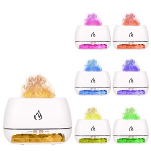 7 màu sắc Đèn Led 3D ngọn lửa hương liệu tinh dầu khuếch tán Himalaya muối đá <span class=keywords><strong>Anion</strong></span> không khí làm sạch siêu âm độ ẩm - Product Image 6