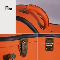 Nouvel arrivage : Étui rigide en cuir pour guitare acoustique, orange, étanche et anti-poussière, avec intérieur en peluche F2, fermeture à loquet, modèle WC71-W2
