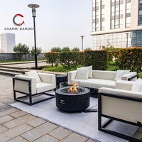 Foyer au gaz propane d'arrière-cour GFRC GRC Mobilier de jardin extérieur en béton Table d'incendie au gaz utilisée comme table de foyer
