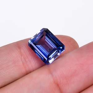 Piedra preciosa de zafiro azul YASHEE, piedra suelta de corte rectangular de 12x10x6 mm para fabricación de joyas - Product Image 3