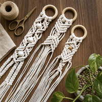 Lot de 36 anneaux en bois de 60 mm, anneaux en bois naturel pour macramé, pour bricolage et décoration intérieure