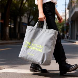 <span class=keywords><strong>Borsa</strong></span> Tote in Tela di Cotone LS Brand con Logo Personalizzato, Ecologica, Riciclabile, Riutilizzabile, con Chiusura a Cerniera Grande per Uso Quotidiano - Product Image 1