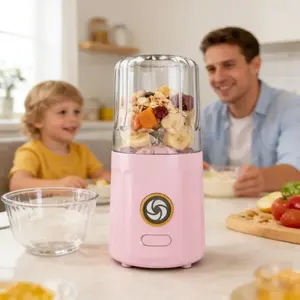 Procesador de Alimentos para Bebés de 260 ml, Color Rosa, Automático, Eléctrico, USB, Libre de BPA, 6 Cuchillas, Bajo Ruido, a Prueba de Fugas, Licuadora Portátil para Niños - Product Image 1