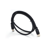 Connecteurs circulaires blindés KRONZ M12 mâle vers femelle 4 broches, codage D, AWG22, paires torsadées, câble PVC, broches 1 et 3 (données) et broches 2 et 4 (alimentation)