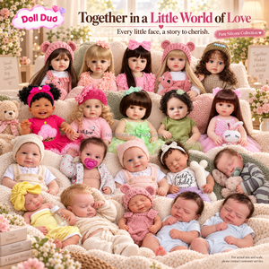 Poupée Duo personnalisée de 18 pouces, corps entier en silicone, poupée reborn, cheveux bouclés en dentelle lavande, endormie, cadeau de Noël personnalisé pour enfants - Product Image 4