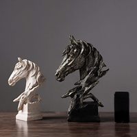 Magnifiques sculptures de buste de cheval en résine, figurines d'animaux de collection pour la décoration de la maison, décoration de table de bureau, décoration d'armoire