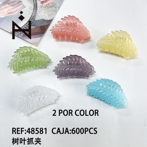 Fermaglio per capelli a forma di foglia, 2 fermagli per capelli in plastica trasparente a forma di foglia per donne e ragazze, accessorio di moda - Product Image 1