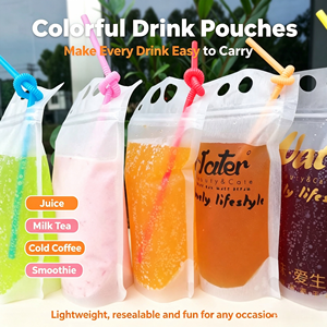Sacchetto Trasparente Personalizzato per Bevande con Chiusura a Zip in Plastica da 350ml e 500ml - Product Image 3