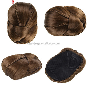 WE10 <span class=keywords><strong>Chignon</strong></span> Tressé en Fibre Synthétique Droit Style Donut, Perruque <span class=keywords><strong>Chignon</strong></span> pour Femmes, Extension Queue de Cheval <span class=keywords><strong>Chignon</strong></span> Naturel - Product Image 6