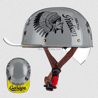 SLKE Motor Half Face Helmet Retro Scoop Venom Shrink visera incorporada SnapBack CAPS casco de la motocicleta