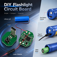 Nouvelle lampe torche laser ZHonNa avec circuit de commande d'alimentation DIY, fonction de charge de batterie au lithium, interrupteur tactile et tête laser