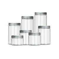 Pot à cosmétiques en plastique transparent pour animaux de compagnie, avec couvercle en aluminium, capuchon en métal argenté, vente en gros, 10 pièces