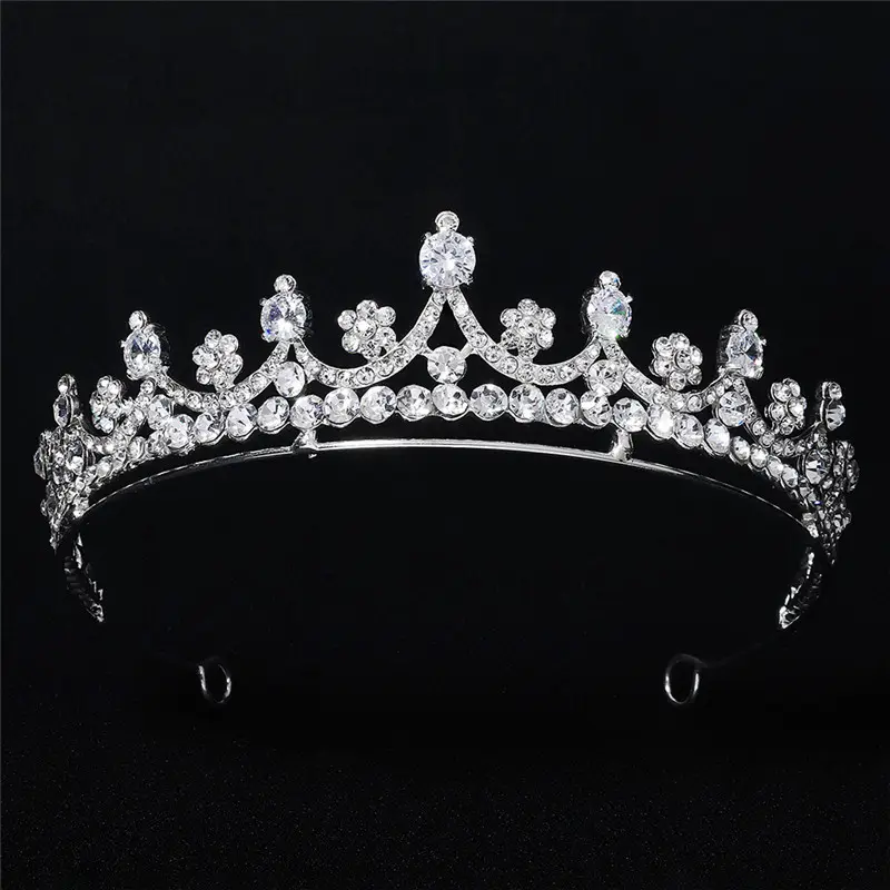 Strass Hochzeit Tiara für Braut & Blumen Mädchen-Prinzessin Tiara Stirnband Brautkrone