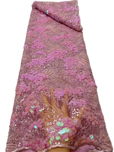 Tela de encaje con lentejuelas grandes, bordado 3D de lujo, malla francesa con cuentas, gasa suiza, encaje de secuencia para vestido de fiesta - Product Image 6