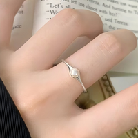 Bague minimaliste coréenne en argent pour homme avec perle, bijou de mode, bague ouverte en forme géométrique avec perle
