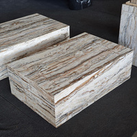 Table basse en marbre Tiramisu naturel, socle de table de salon de luxe, mobilier moderne minimaliste