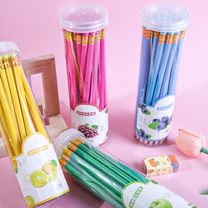 Lápiz 2B de Dibujos Animados para Primaria Estilo Macaron en Cubo de 30 Piezas con Sabor a Fruta y Goma de Borrar, Papelería de Escritura para Niños - Product Image 1