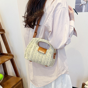 Borsa a <span class=keywords><strong>tracolla</strong></span> da donna in paglia intrecciata, nuova collezione estiva, versatile per vacanze al mare, <span class=keywords><strong>piccola</strong></span> e alla moda - Product Image 1