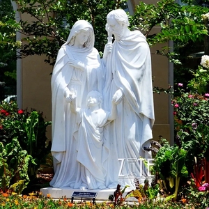 White Stone Sculpture Marble Mary <strong>Joseph</strong> and Baby Jesus Holy Family Figurines <strong>Statue</strong> - Product Image 6