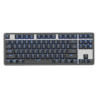 Keyboard mekanik 87 tombol, tata letak nirkabel 75% tata letak saklar biru RGB Backlit ABS Keycaps logam Keyboard Gaming untuk Gamer
