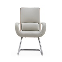 Les cuirs gris arrières de mi préside des meubles de chaise de visiteur de lieu de réunion avec la base fixe