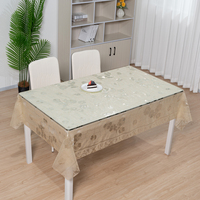 Nappe en PVC transparente avec paillettes dorées florales RNPT, imperméable, décorative, pour mariage, banquet et dîner