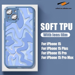 Custodia per telefono morbida in TPU a strisce trasparenti per <span class=keywords><strong>iPhone</strong></span> 12 <span class=keywords><strong>13</strong></span> 14 15 Pro Max 14 15 Plus <span class=keywords><strong>protezione</strong></span> per <span class=keywords><strong>fotocamera</strong></span> - Product Image 5