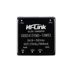 Module d'alimentation à découpage isolé Hilink DC-DC régulé à large plage de tension 9V-36V vers 15V 666mA URB2415YMD-10WR3 - Product Image 1