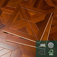 Parquet en bois massif, revêtement de sol multicouche, motif géométrique personnalisé pour la décoration des hôtels et des sites sportifs