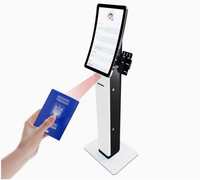 Kiosque de paiement en libre-service sur pied de 23,6 pouces avec lecteur NFC et scanner, imprimante thermique