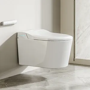 Duvara monte akıllı WC su dolap otomatik sıhhi tesisat Toielt kase banyo seramik duvar asılı akıllı tuvalet Commode