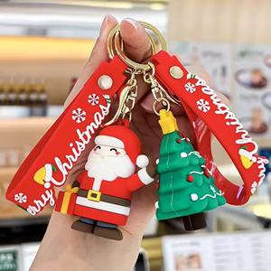 Llaveros 3D de PVC, Lindos Llaveros de Muñeco 3D de Árbol de Navidad y Muñeco de Nieve para el Año Nuevo, Llavero para Coche, Regalo para Niños, Fabricantes de Llaveros al por Mayor - Product Image 2