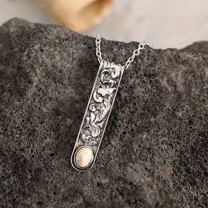 Collana con Ciondolo Intagliato Stile Turchese per Donne, Catena per Clavicola, Gioielli alla Moda - Product Image 3
