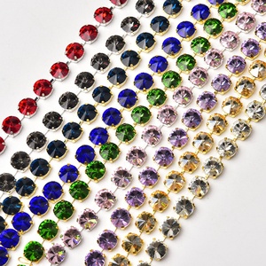 हस्तनिर्मित 12 मिमी गोल उपग्रह राइनस्टान वेल्डिंग क्लैव चेन सीडब्ल्यू क्रिस्टल ट्रिमिंग डिय गहने कपड़े जूते बैग सजावट - Product Image 3