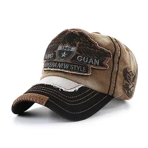 wholesale suppliers Image Embroidered Washed Cotton Custom Distressed Baseball Cap