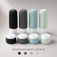Nouvel ensemble de flacons de voyage d'extérieur approuvés par la TSA, étanches, rechargeables, en silicone, pour articles de toilette