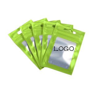 Customized printing Clear Zip Lock Bags Aluminum Foil Packaging Food Storage Coffee Candy Foil plastic bag green coffee