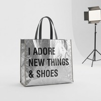 Sac de courses réutilisable en non-tissé métallisé argenté, personnalisé et écologique, pour la publicité - Fournisseur chinois