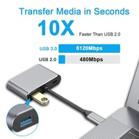 4 in 1 USB-C to HDTV 4K/VGA Docking Station Simultaneous/Independent Display Adapter USB Hub Splitter and Expansion Laptop Dock
