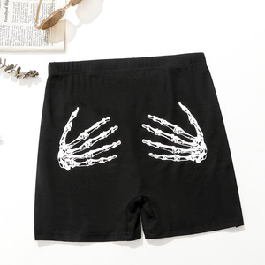 <span class=keywords><strong>Pantaloncini</strong></span> da ragazza alla moda a vita alta <span class=keywords><strong>pantaloncini</strong></span> sportivi elasticizzati in maglia con stampa stile sportivo traspirante colorati per il Fitness - Product Image 3