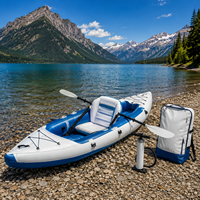 Bateau pneumatique gonflable personnalisé pour adultes, kayak, canoë, 1 à 3 personnes, avec coque en PVC, sièges, rames, pompe, kit de réparation, 3,1-4 m, lacs et rivières