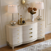 Commode à tiroirs de style américain JINS, en bois massif, buffet de salon, meuble moderne de luxe en chêne blanc
