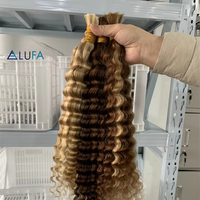DX536 Brillant Piano Couleur Blonde 613/27 4 # Boho Tresses Cheveux Humains Lâche Vague Profonde Extensions En Vrac Tressage Bundles Prix Usine