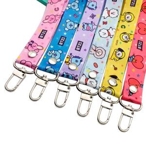 Aangepaste K-pop polyester ketting korte waterfleshouderkoord korte mobiele telefoon handriem sleutelhangerkoord Kpop polsbandjes - Product Image 6