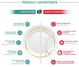 طبق سلطة من الميلامين الصديق للبيئة، آمن للاستخدام في غسالة الأطباق والميكروويف، مناسب للمطاعم/الفنادق/بارات السوشي - Product Image 6