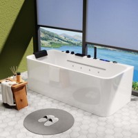 Vente chaude Design moderne Baignoire spa en acrylique autoportante Hôtel Utilisation Whirlpool Jacuzzier à jet avec ozone Air Hydro Massage