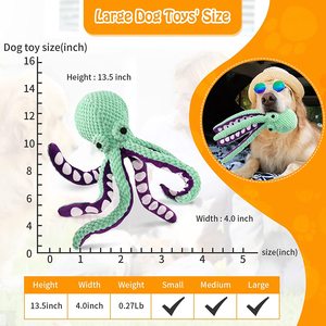 Jouet interactif durable pour chien de petite et moyenne taille Grand poulpe en peluche à mâcher pour chats - Product Image 4
